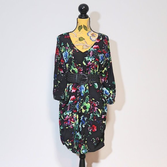 Anthropologie Maeve Floral Batwing Mini Dress Small - Picture 3 of 13